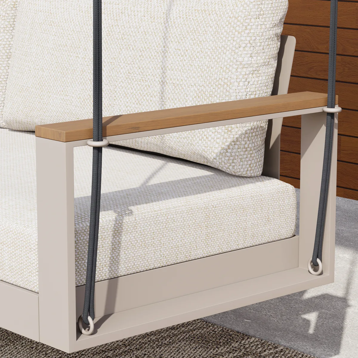 Tevara Outdoor Swing Sofa in Sand with Cushion & Black Cover — image 19