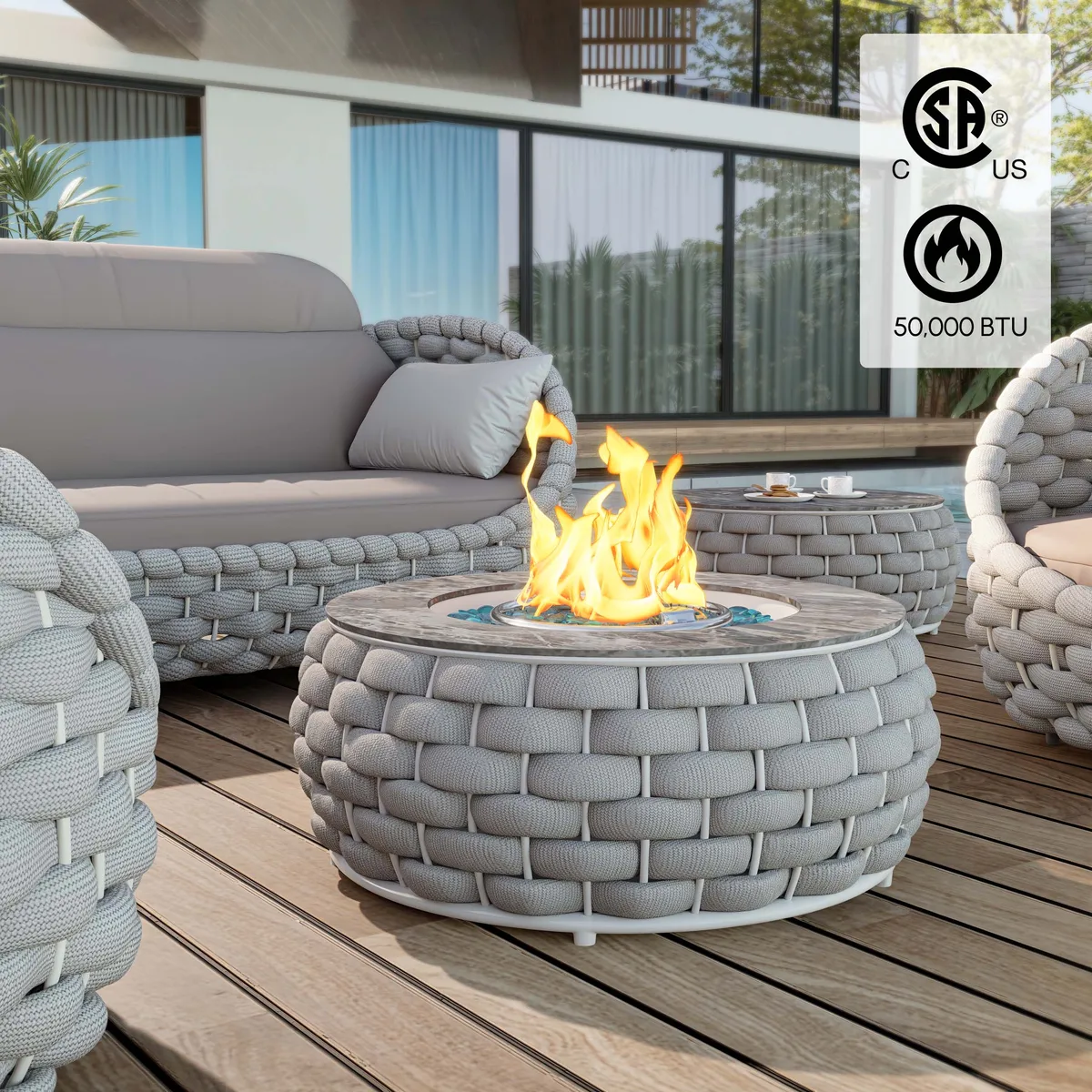 Cocaro Outdoor 27" Propane Smokeless Round Fire Pit Table — image 2
