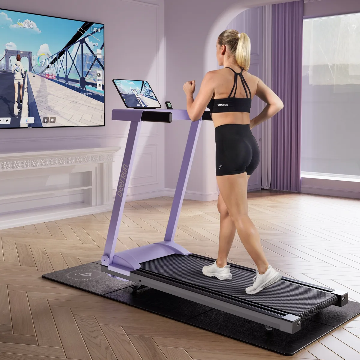 All-New 2026 A1 Pro Move+ 6% Incline Foldable Treadmill——Upgraded Chip & NFC Support | 350Lbs, 10mph Dreamy Violet — image 4