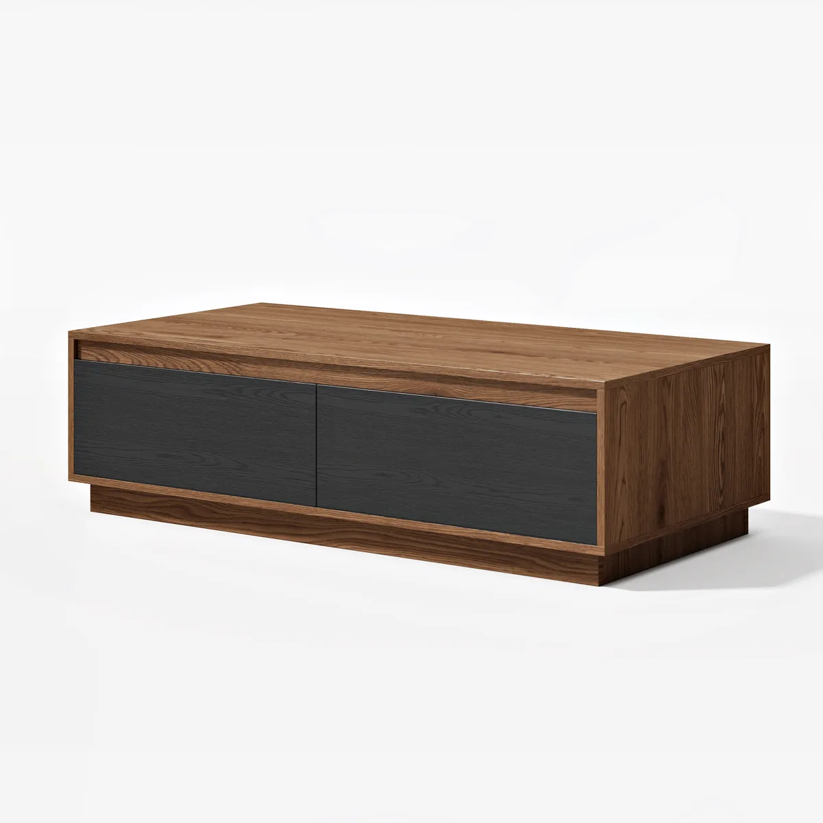 47" Mid Century Modern Gray Coffee Table Rectangular Block Living Room Table with Storage — image 9
