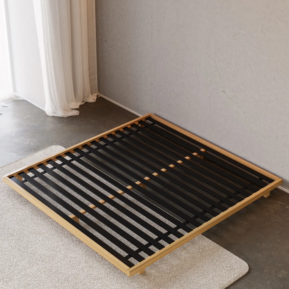 Japanese Style King Low Bed Frame Black Floor Bed — image 19