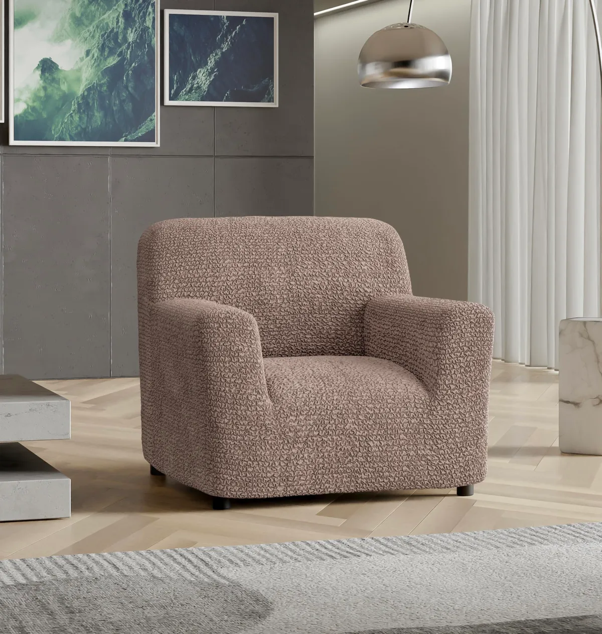 Armchair Slipcovers - 1-Piece Furniture Protector - Form Fit, Machine Washable -MicrofibraCollection — image 13