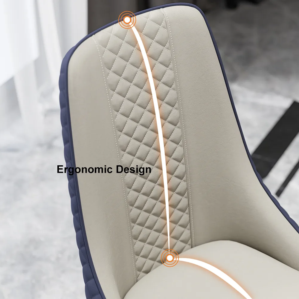 Diamic Black Faux Leather Dining Chairs with Upholstered — image 25