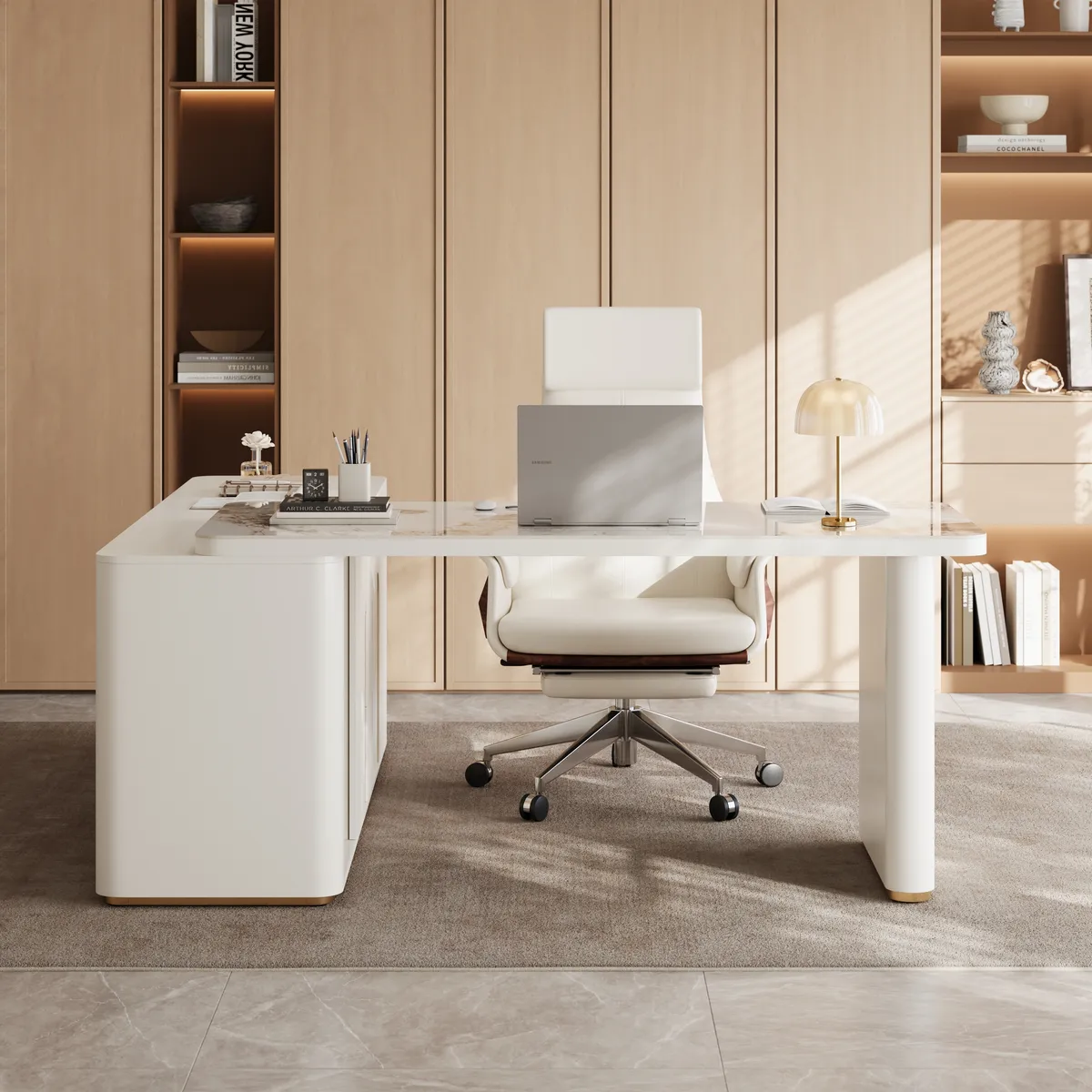 Artis 71" L-Shaped Sintered Stone Top Executive Desk with Right Hand Return — image 4