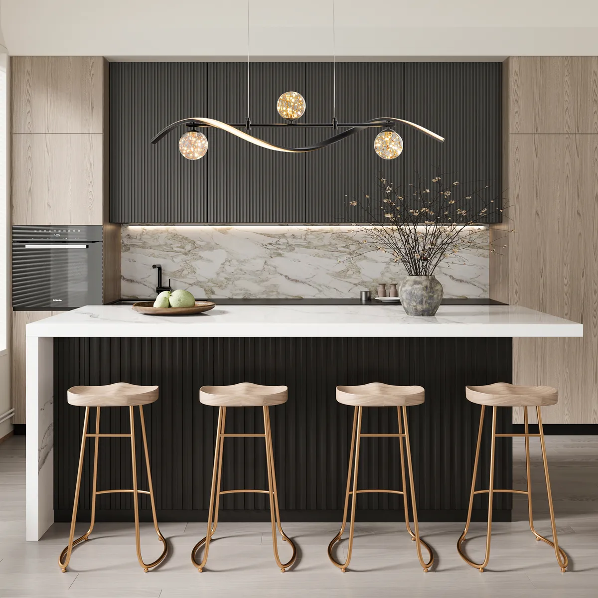 Set Of Two 4-Light LED Linear Dimmable Kitchen Island Lighting — image 15