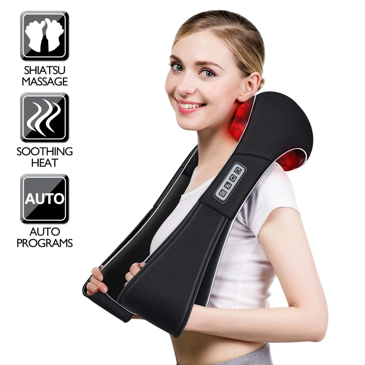 Heated Shoulder and Back Massager - Deep Tissue Relief