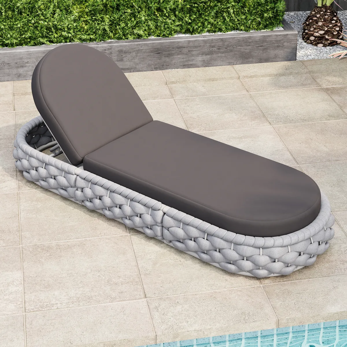 Cocaro Outdoor Aluminum & Rope Weave Adjustable Chaise Lounge — image 17