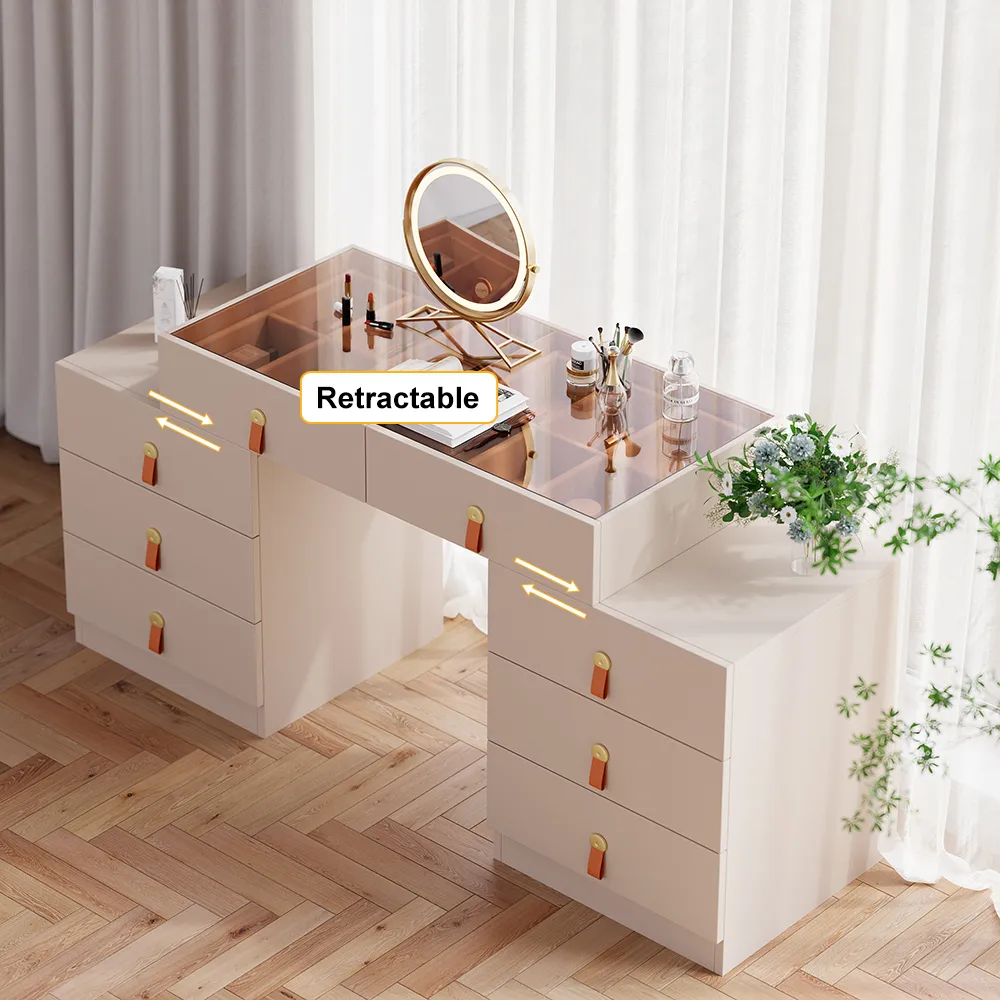 Extendable Makeup Vanity with Jewelry Storage Retractable — image 8
