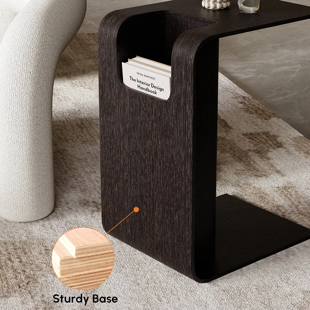 Oak Wood C-Style End Table — image 18