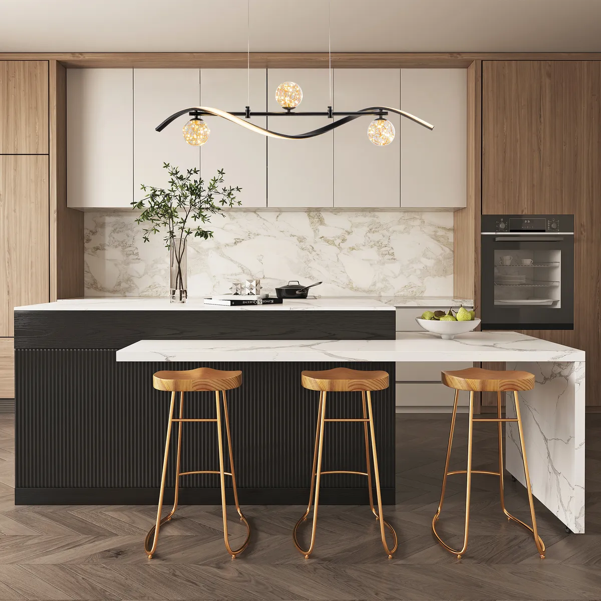 Set Of Two 4-Light LED Linear Dimmable Kitchen Island Lighting — image 17