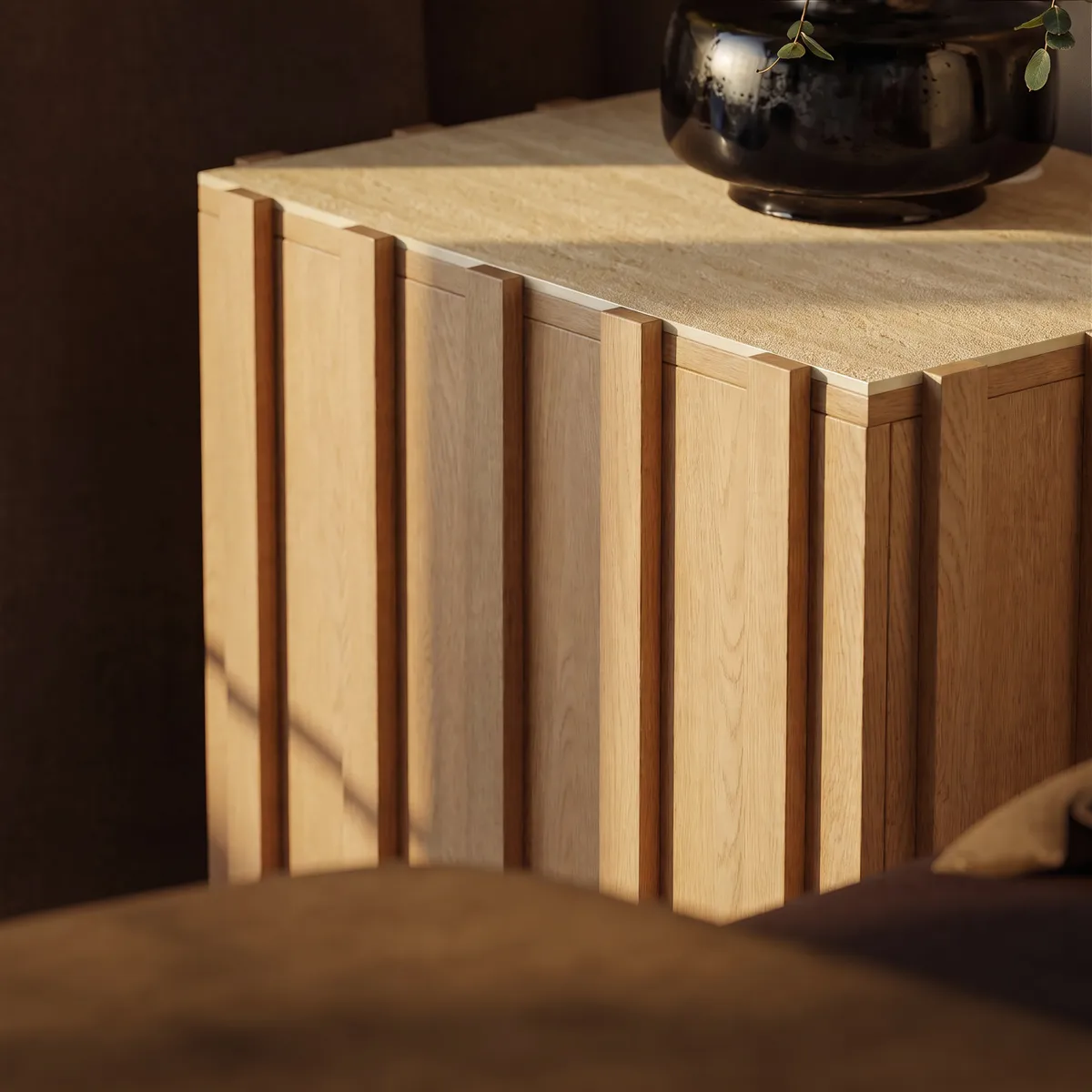 Aura Natural Ash Wood Led Nightstand with Charging Station — image 20