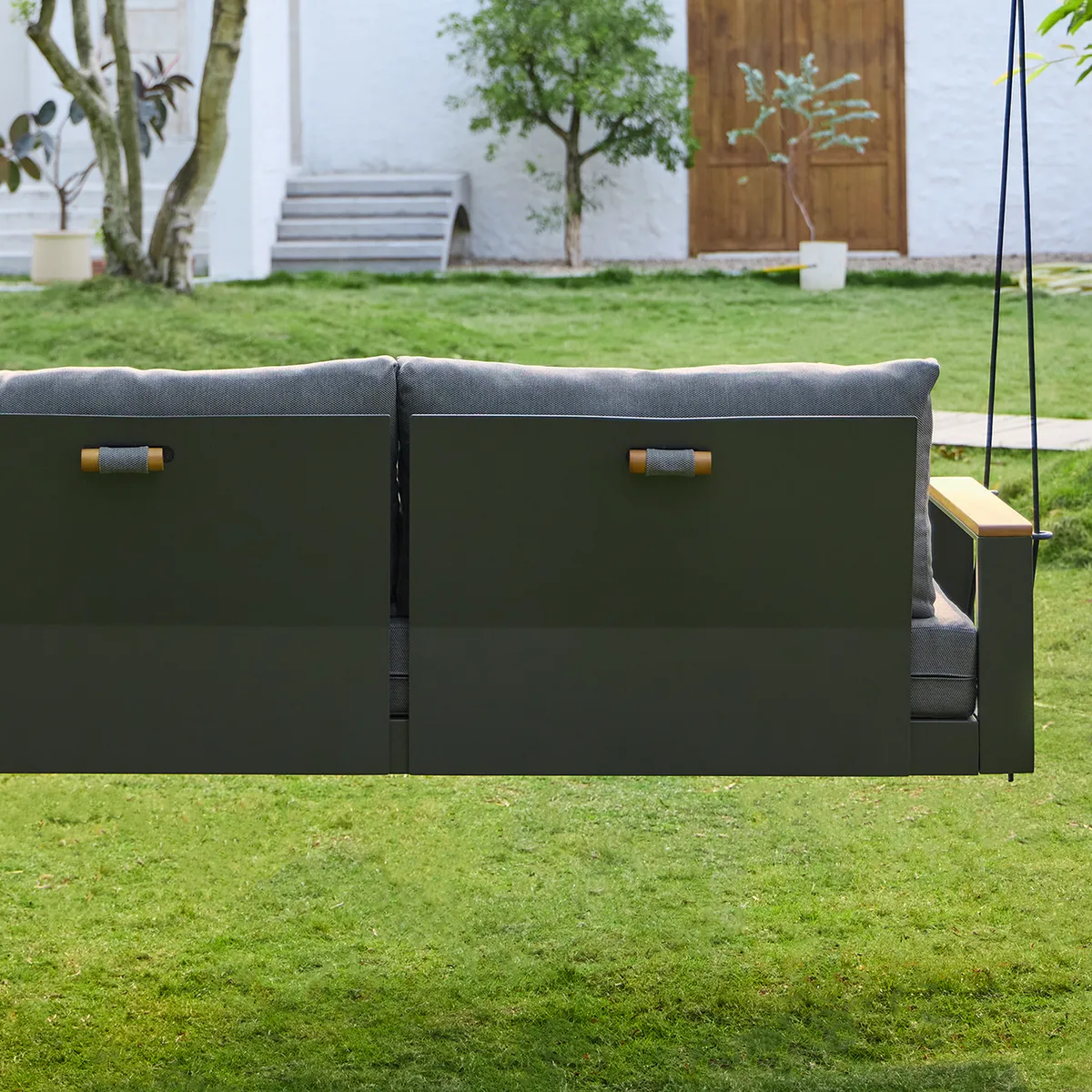 Tevara Outdoor Swing Sofa in Sand with Cushion & Black Cover — image 9