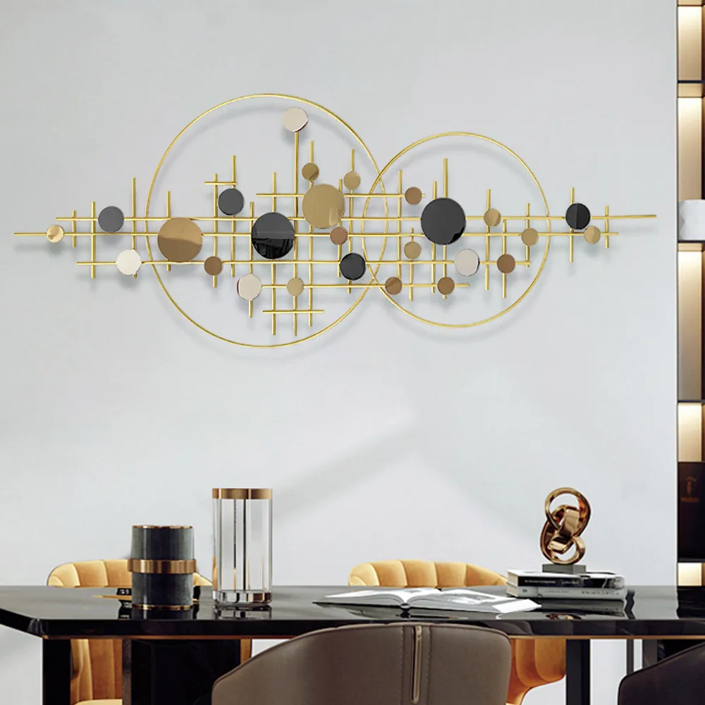 3D Glam Big Gold Round Wall Decor Unique Decorative Metal Home Hanging Art Living Room — image 5