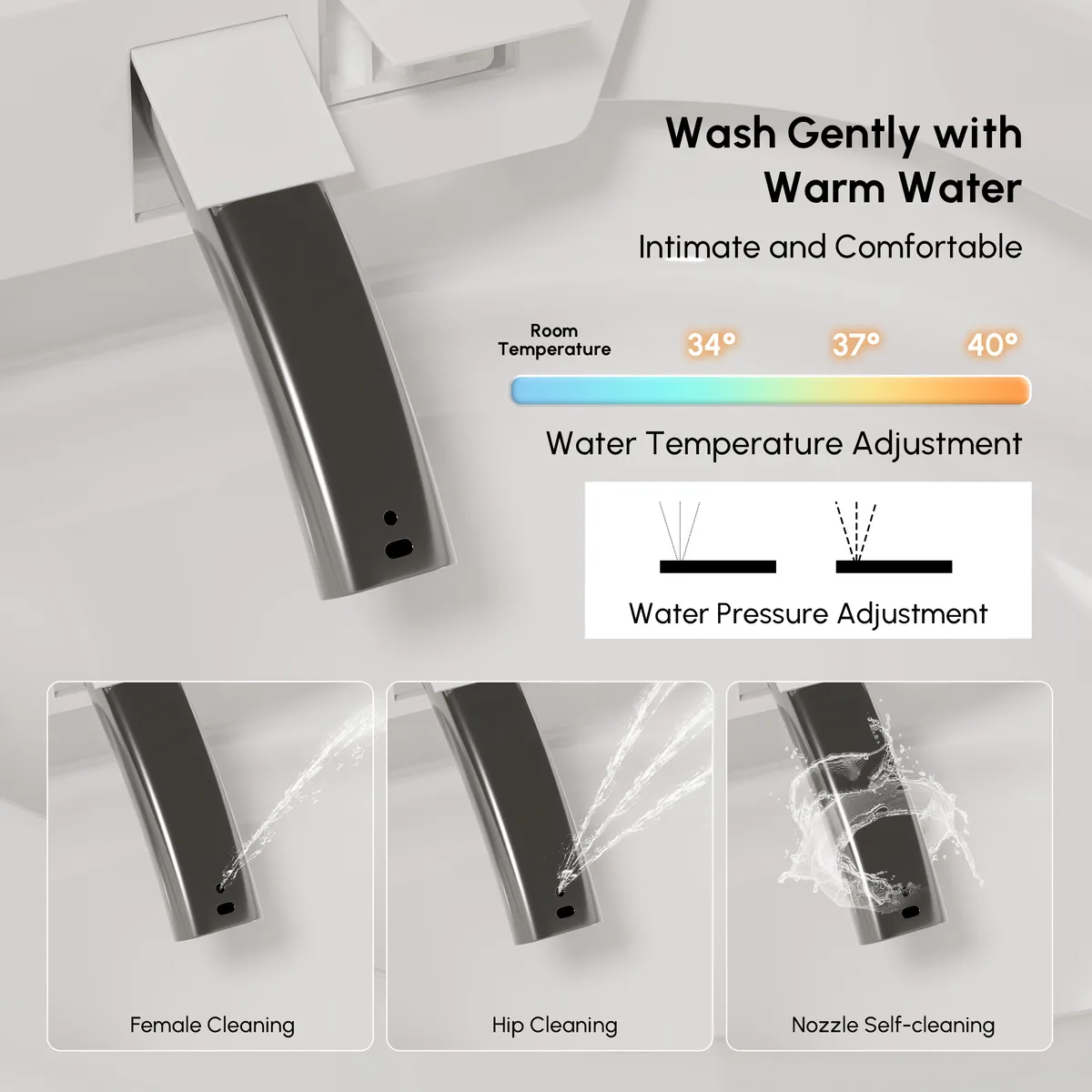 Smart Bidet Toilet with Built-in Tank, Foam Shield & 2-User Memory Nexin C4 Modern Toilet — image 6
