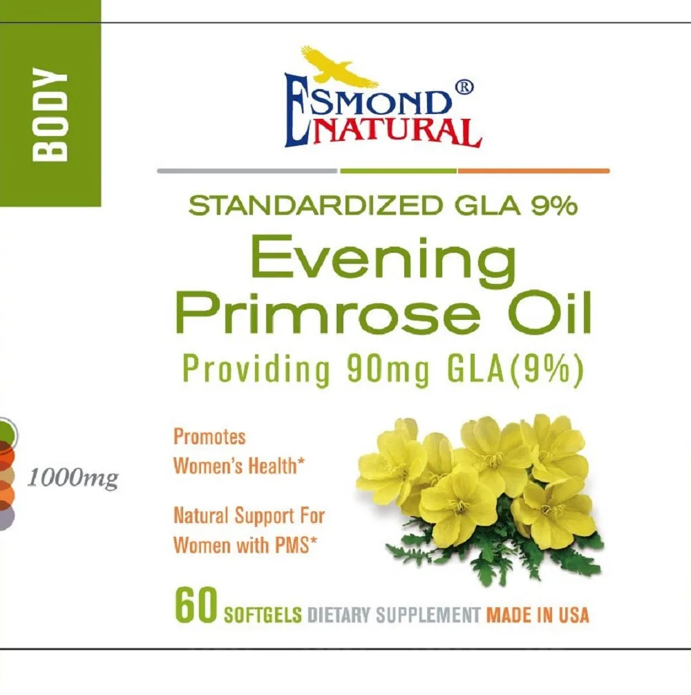 Evening Primrose Oil (Promotes Women Health, Natural Support for Women PMS), USA, FDA, GMP, NPAC-1000mg, 60 Softgels — image 2