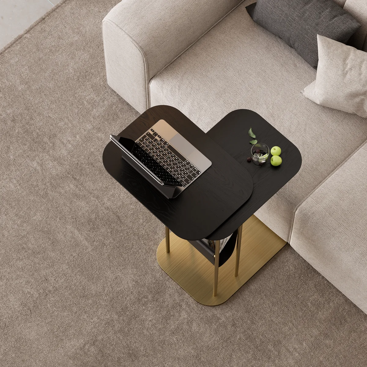 Modern Small C Shaped Rotating Side Table — image 6
