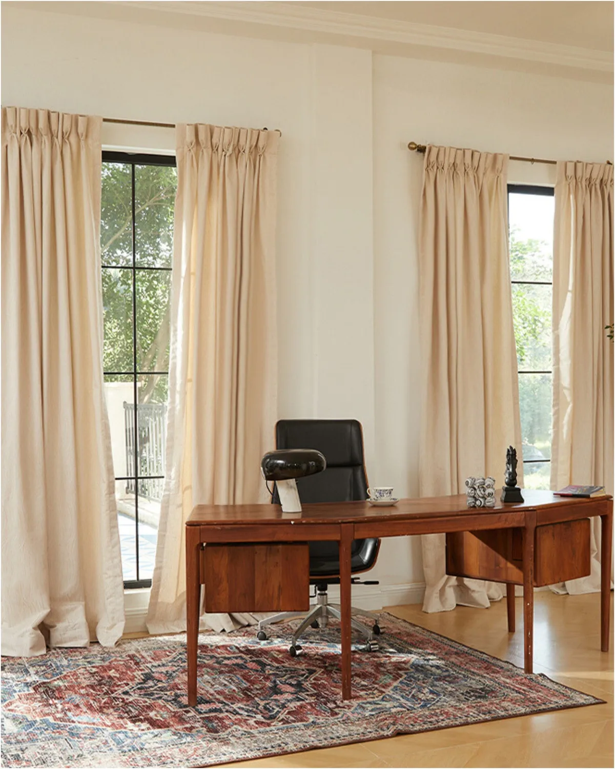 Tide 39 x 108 Inch Goblet Cream Linen Textured Curtain — image 4