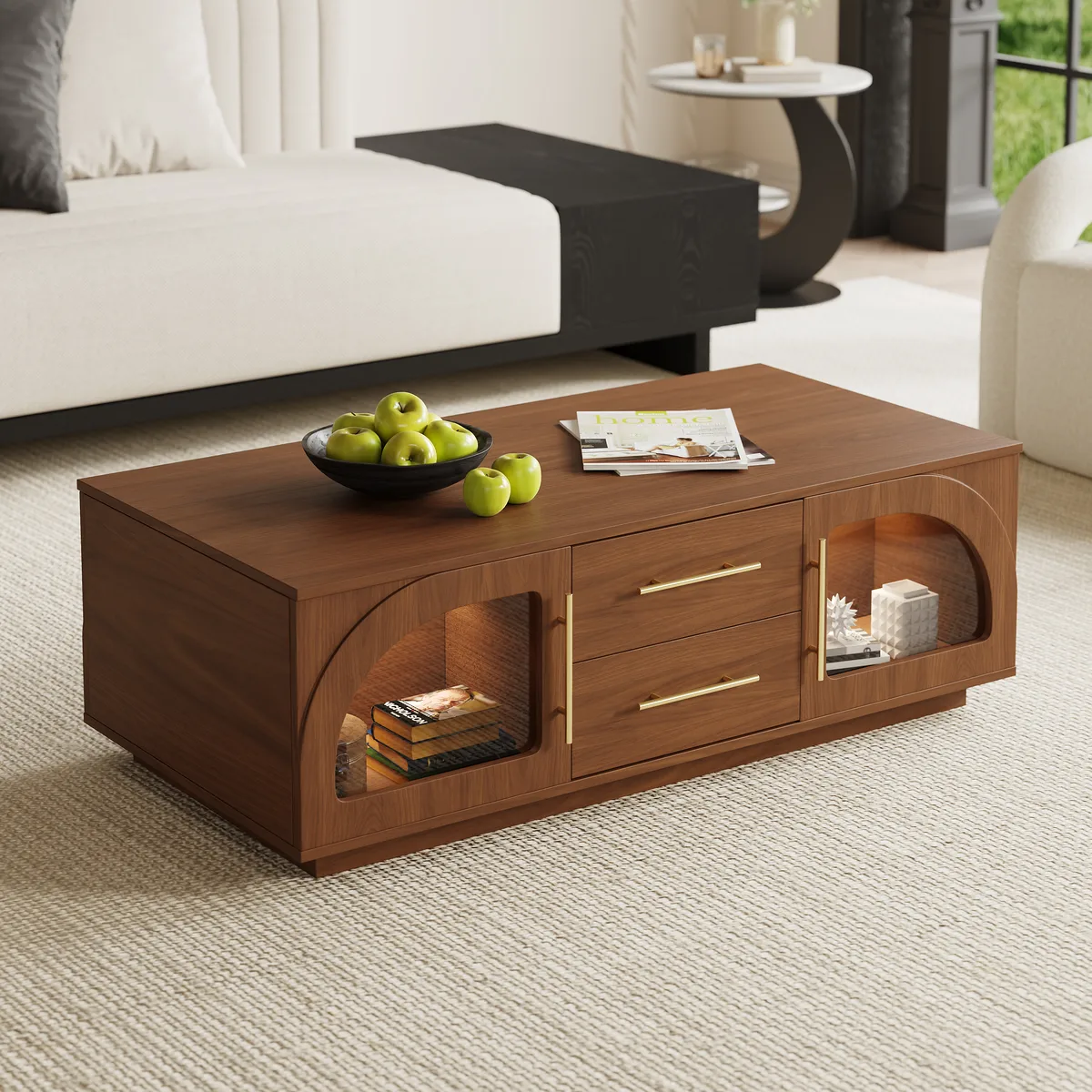 Arune Arched Glass Coffee Table Modern — image 22