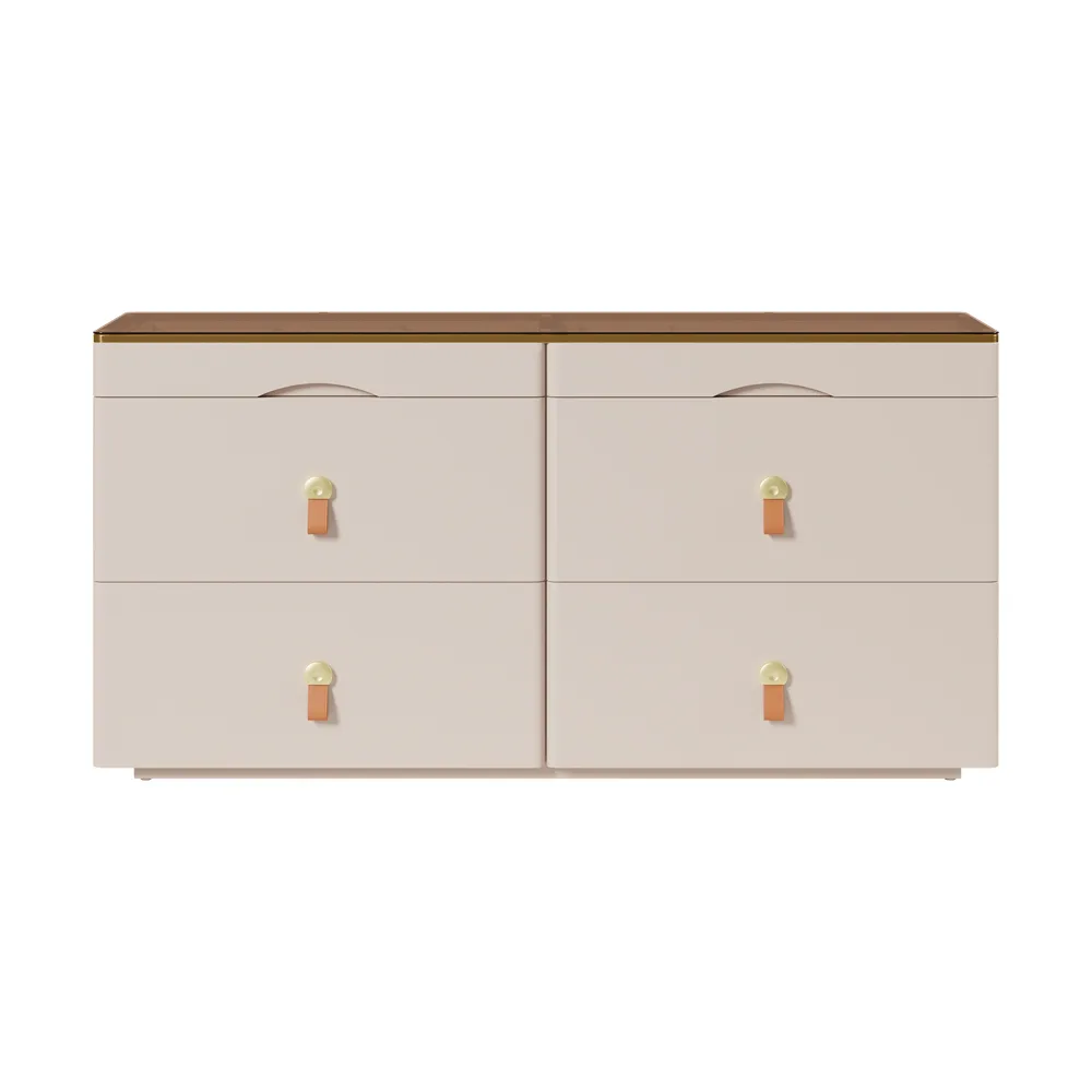 47"W Modern Glass Champagne Dresser 6 Drawer Closet Island with Jewelry Display Storage — image 4