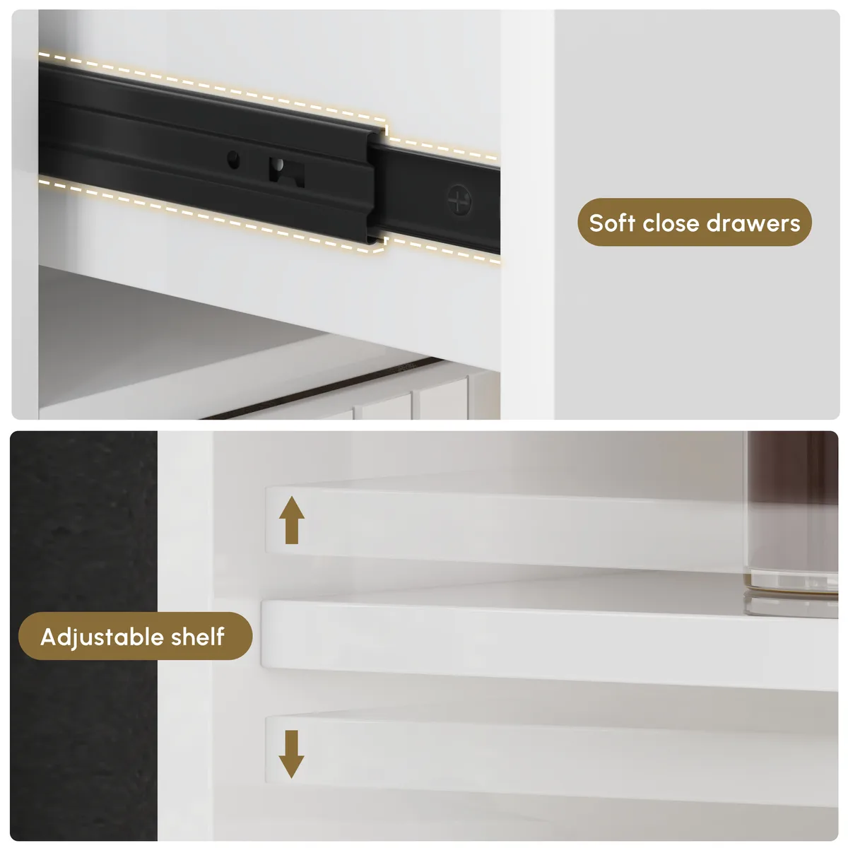 Aro 59" Freestanding Bathroom Storage Cabinet with Shelves, Drawers & Doors — image 17