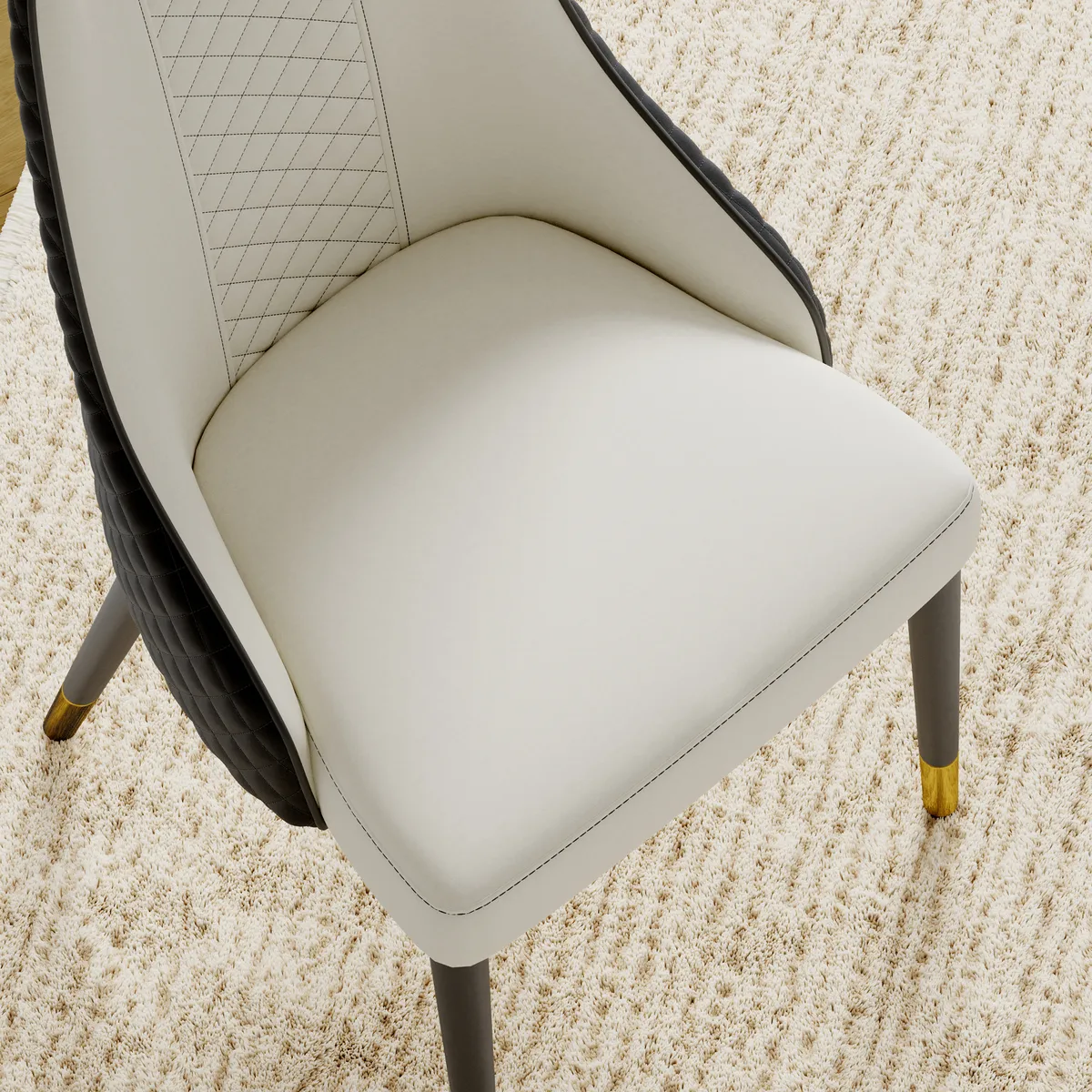 Diamic Black Faux Leather Dining Chairs with Upholstered — image 11