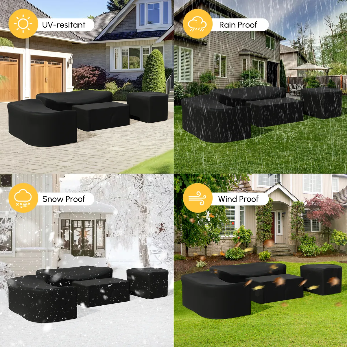 600D Tough Canvas Waterproof Outdoor Patio Furniture Set Covers — image 6