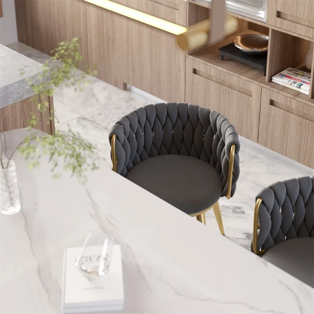 4-Piece Nordic Light Gray Barrel Back Dining Chair Round Accent with Velvet Upholstery — image 16