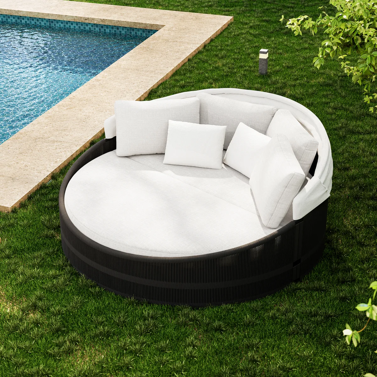 Costra Weatherproof Round Patio Daybed with Adjustable Canopy — image 10