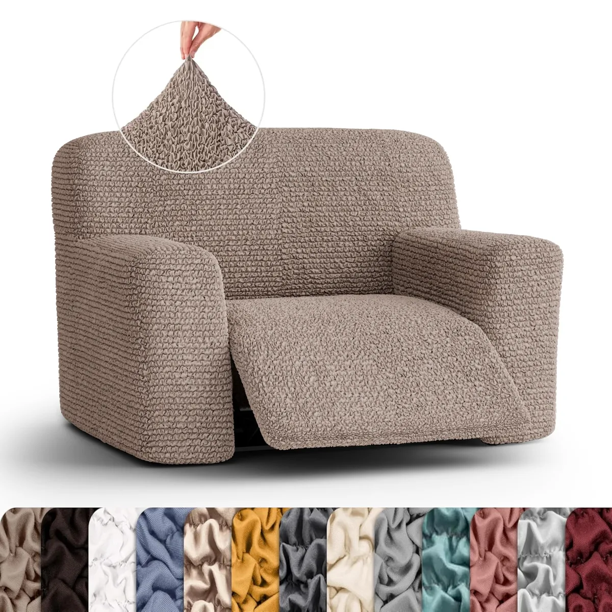 Oversized Recliner Chair Slipcover - 1-Piece Furniture Protector - Form Fit, Machine Washable -MicrofibraCollection — image 17