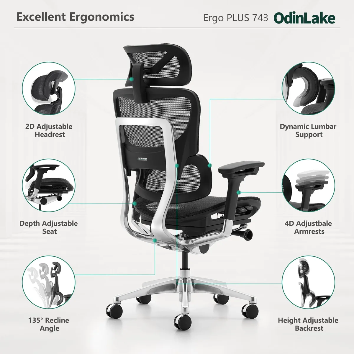 O1 (Ergo PLUS 743) | Flex Mesh Ergonomic Chair — image 2