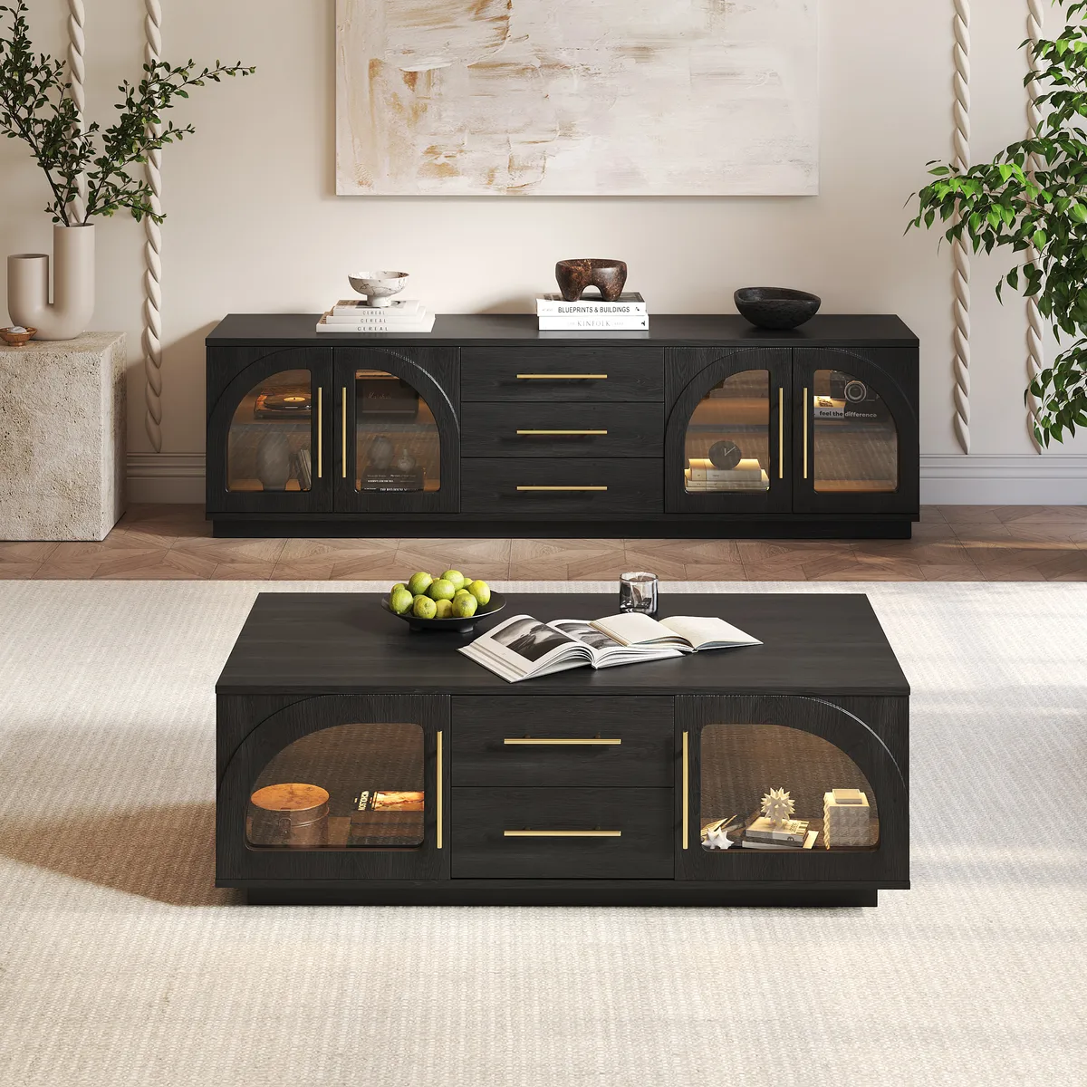 Arune Arched Glass Coffee Table Modern — image 5