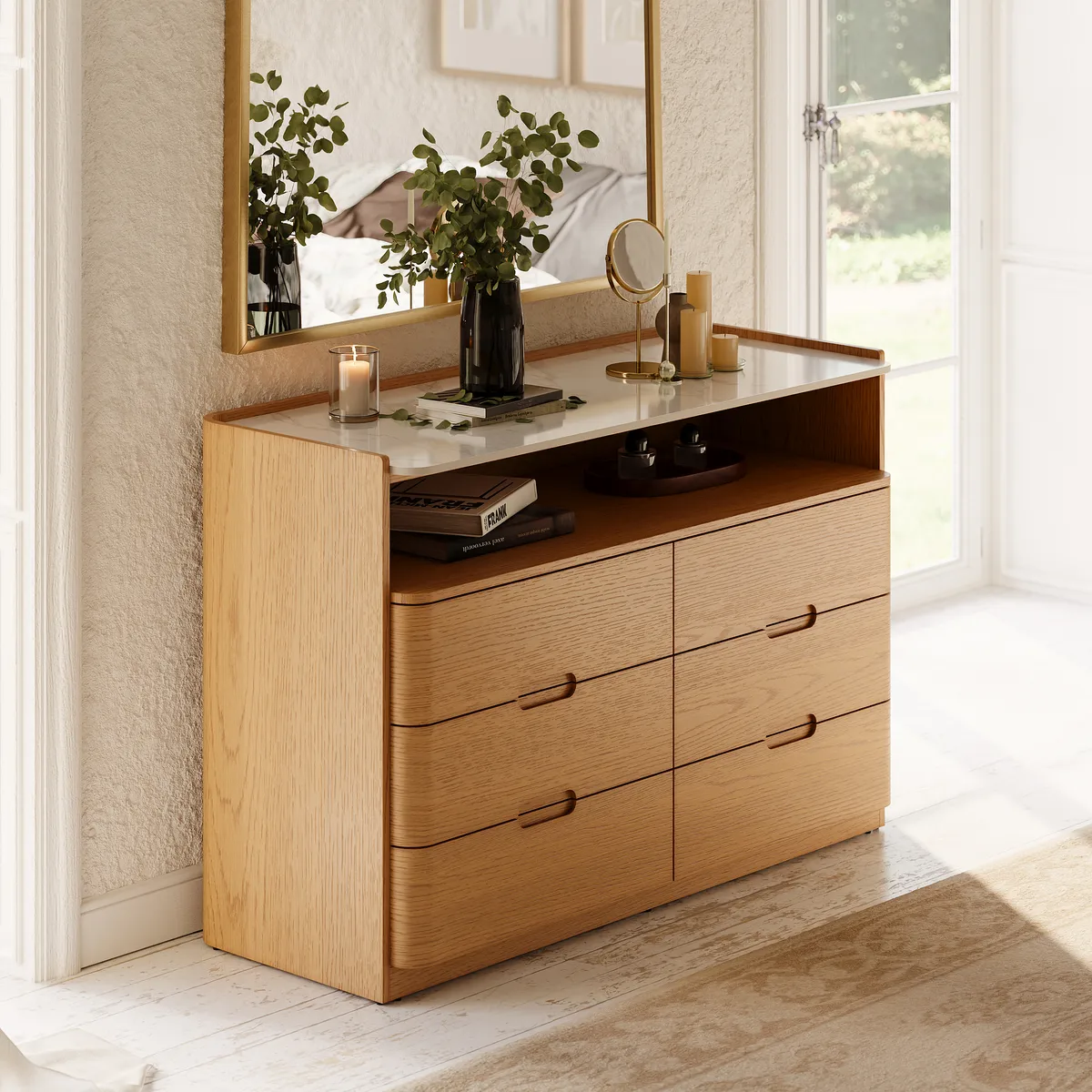 Arvona 47" 6-Drawer Dresser with Sintered Stone Top — image 3