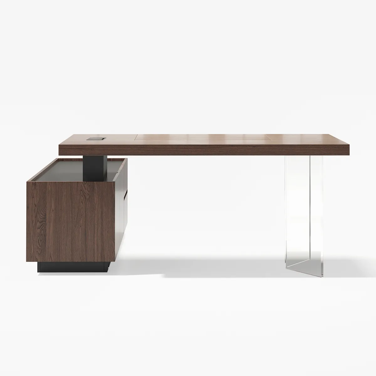 Modern 72" L-Shape Whitewash Standing Executive Desk with lifter Desktop Left Hand — image 29