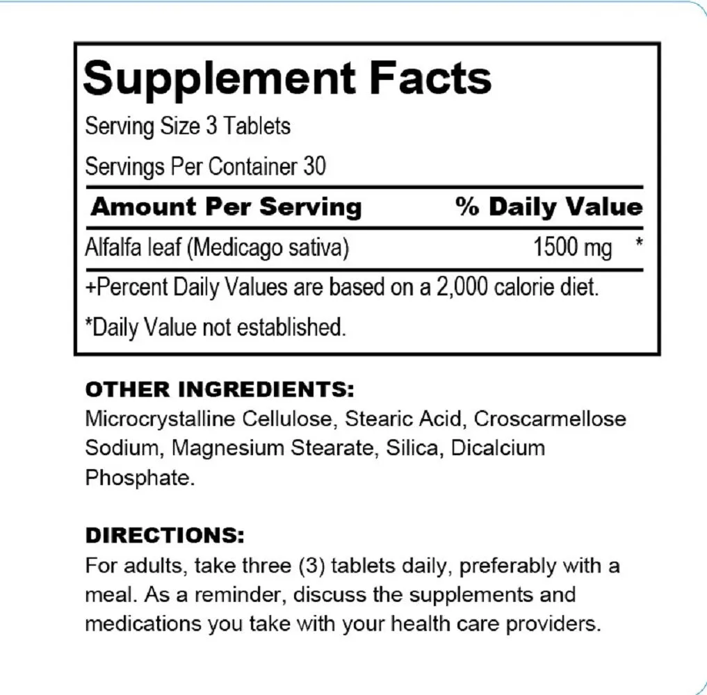 Alfalfa - Celery & Black Cherry (Nourishes Overall Health), USA, FDA, GMP, NPAC-1500mg, 90 Tablets — image 4