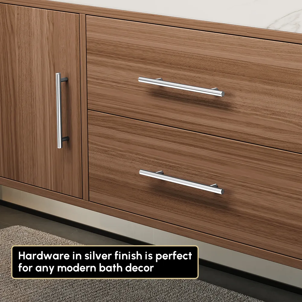 59" Double Sink Bathroom Vanity with Gold Handles – Walnut Modern Floating Vanity — image 18