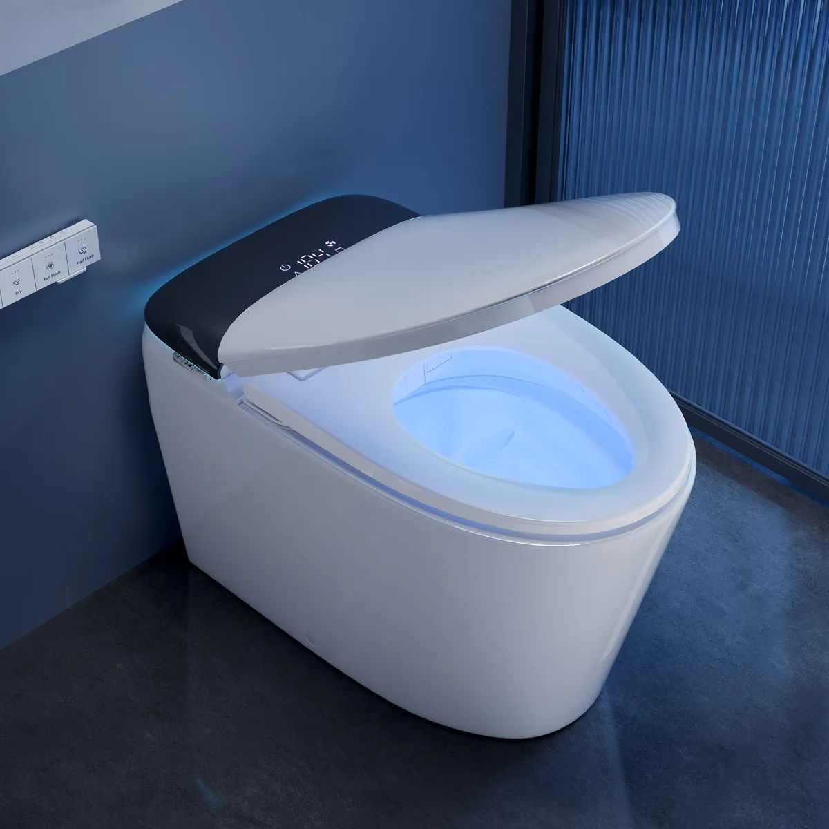 Smart Bidet Toilet with Built-in Tank, Foam Shield, ADA Seat Height, Auto-Open Lid — image 2