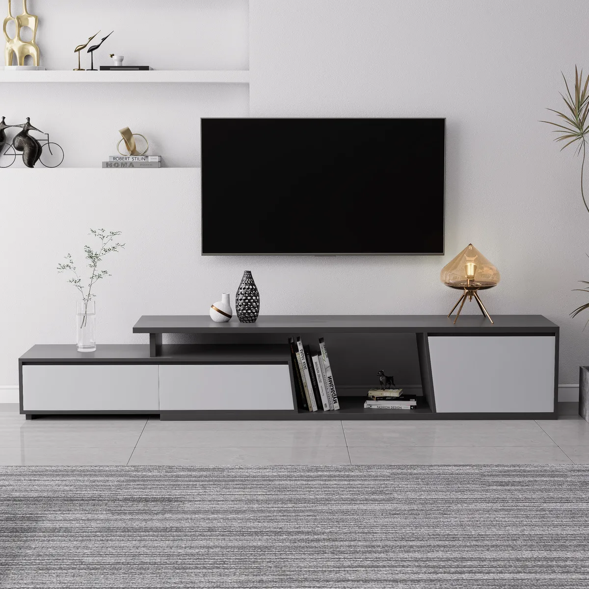 Fero Mid Century Extendable TV Stand & Block Coffee Table Set — image 14