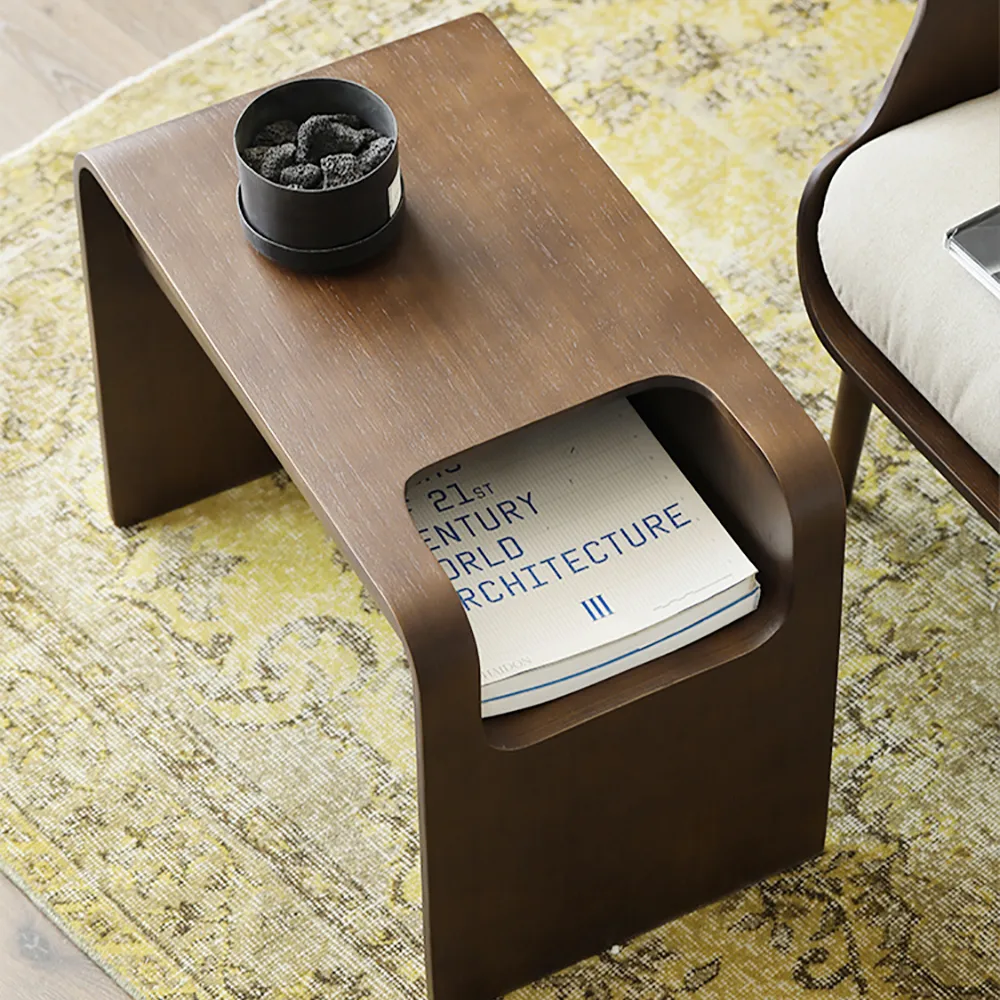 Oak Wood C-Style End Table — image 2