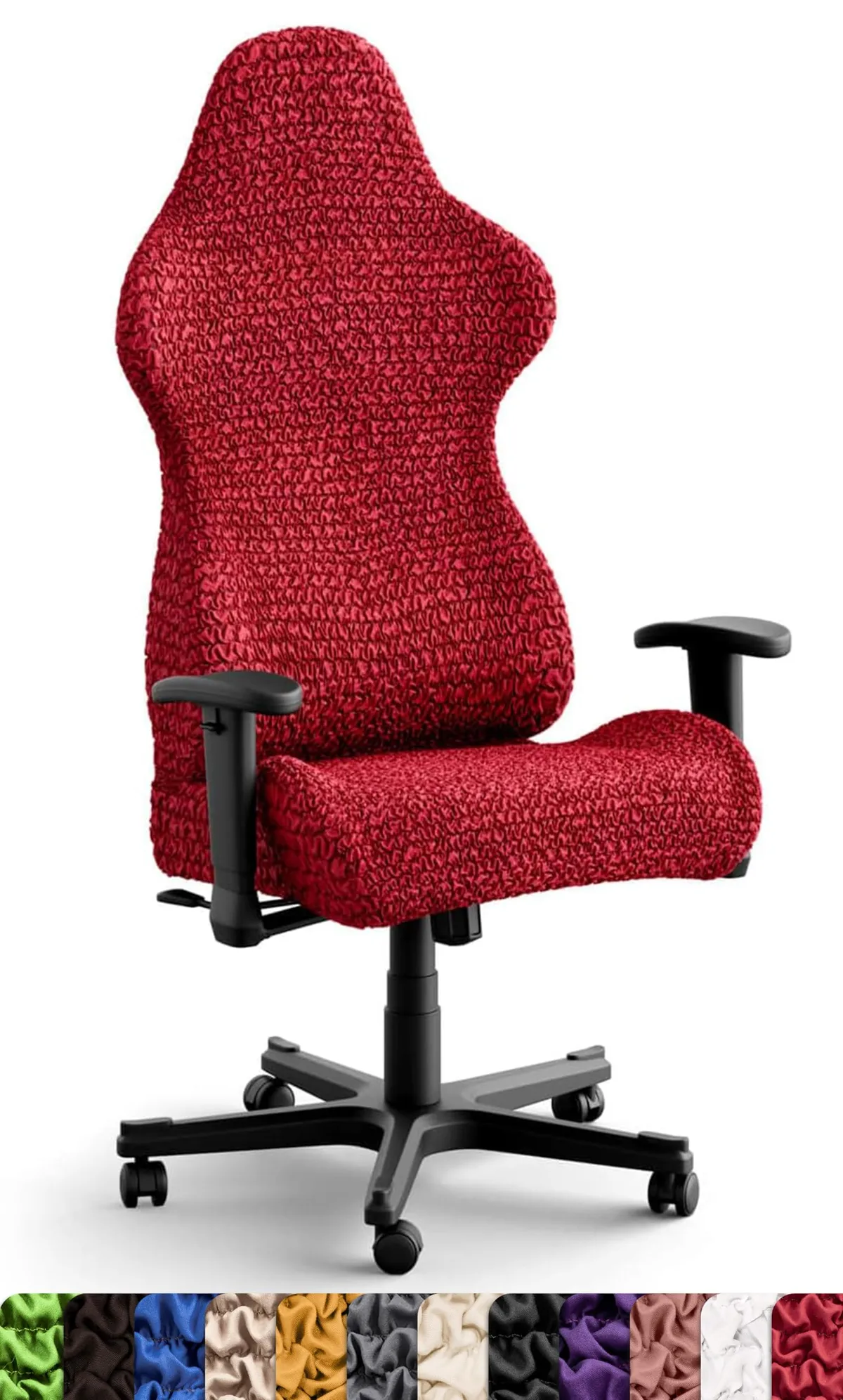 Office Chair Slipcovers - 1-Piece Furniture Protector - Form Fit, Machine Washable -MicrofibraCollection