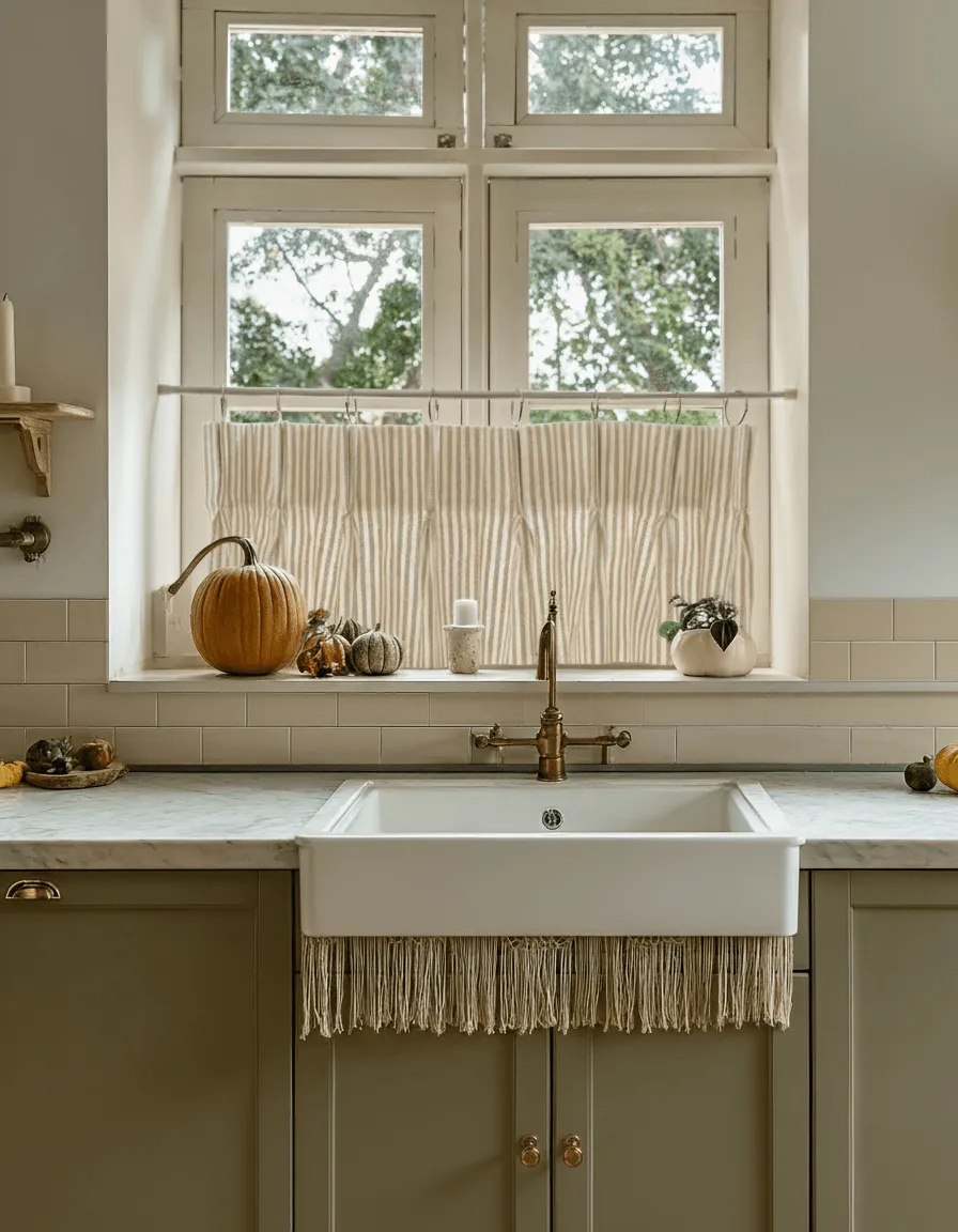 Milo Linen Blend Striped Custom Cafe Curtain