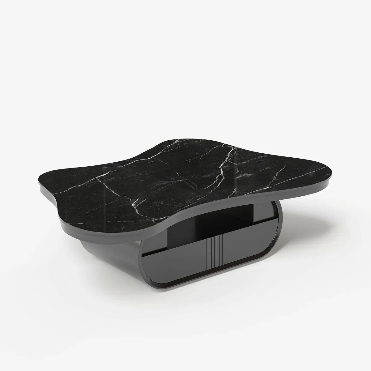 Cloud Coffee Table Wood Irregular Sintered Stone Top — image 6