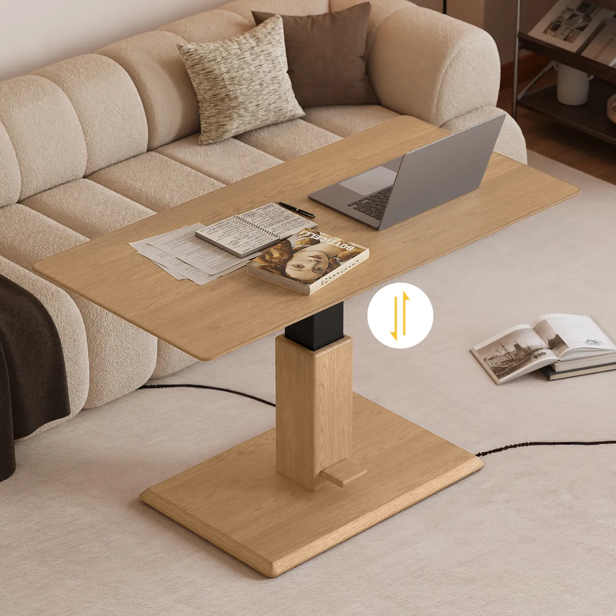 47" Black Lift-Top Height-Adjustable Coffee Table — image 12