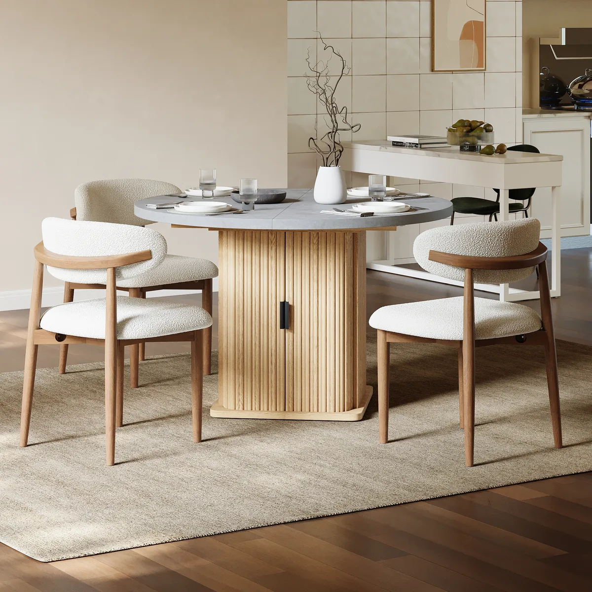 47"-63" Gray Extendable Dining Table Set — image 13