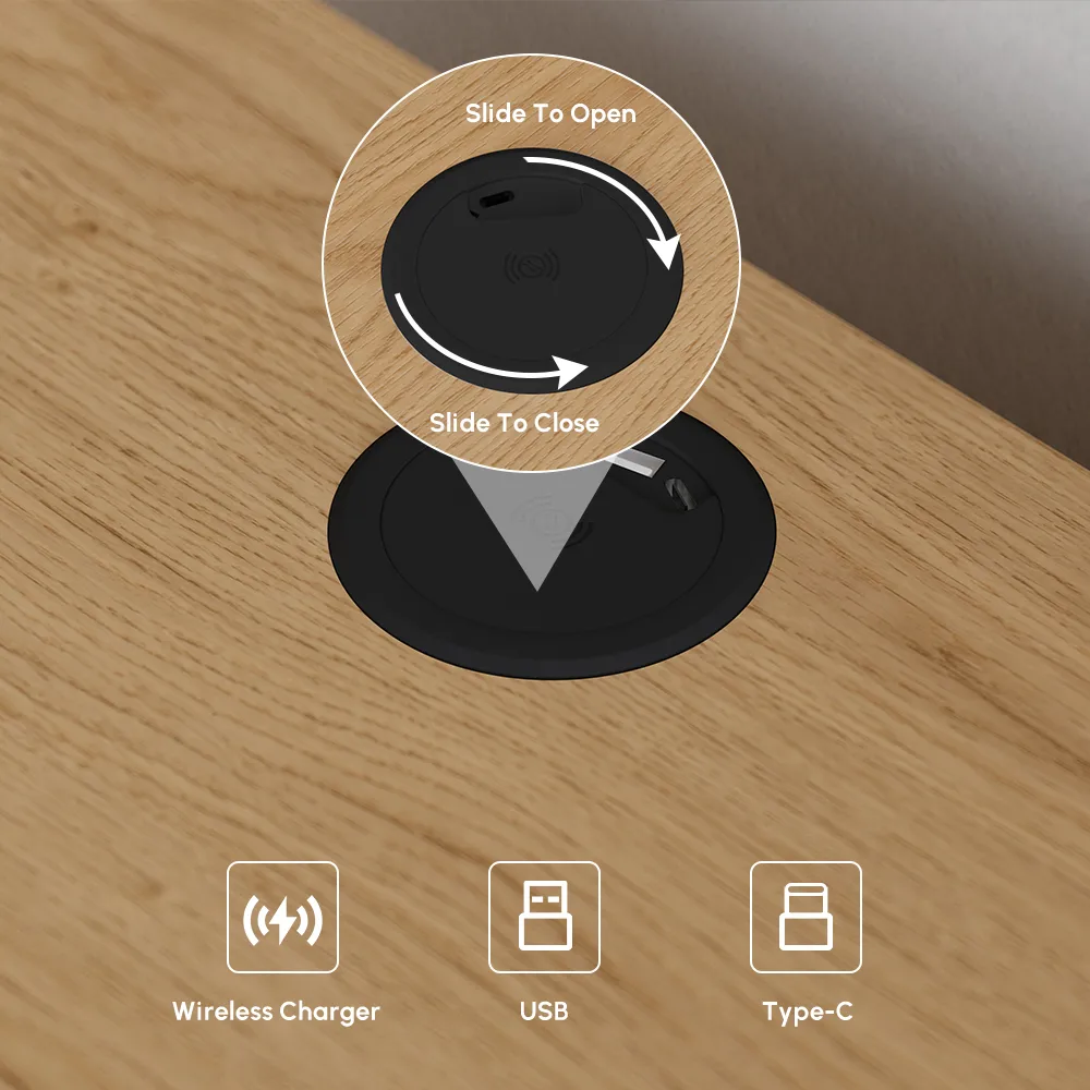 Smart 3-Drawer Nightstand with Charging Station Bedside Table with Light — image 28