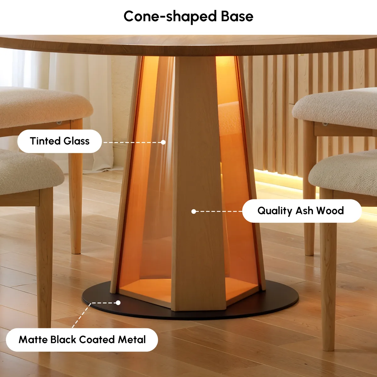 36"-47" Solid Wood Extendable Dining Table with Light — image 25