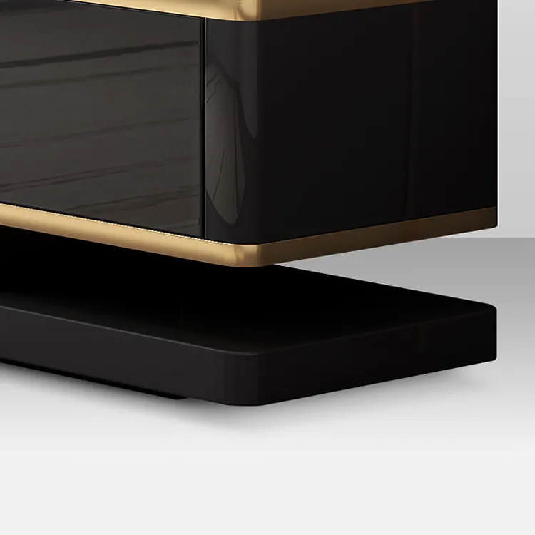 Gapn 78.7" Black TV Media Console with 3 Drawers Tempered Glass for TVs Up — image 8