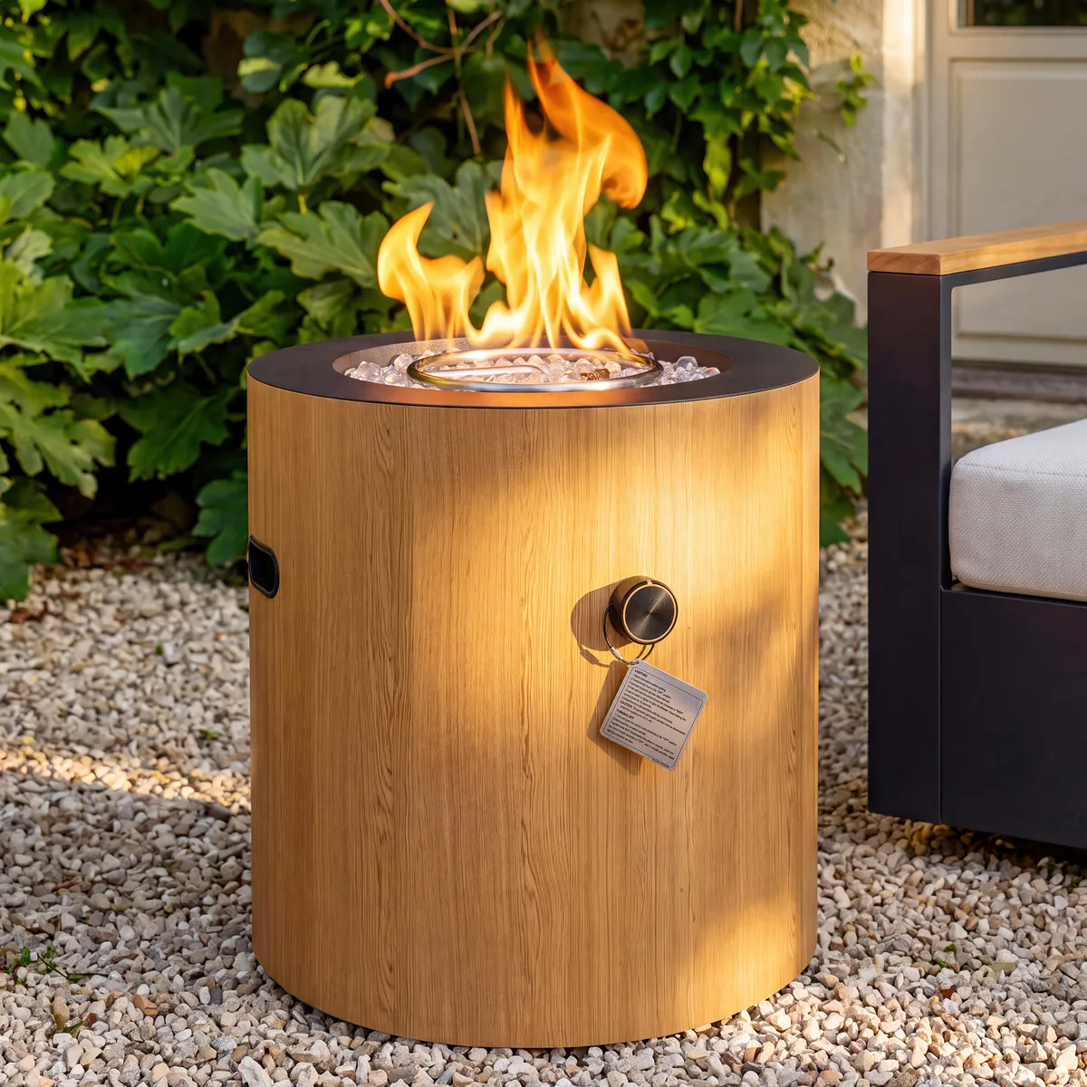 Tevara Outdoor Dark Gray Aluminum Smokeless Fire Pit Side Table