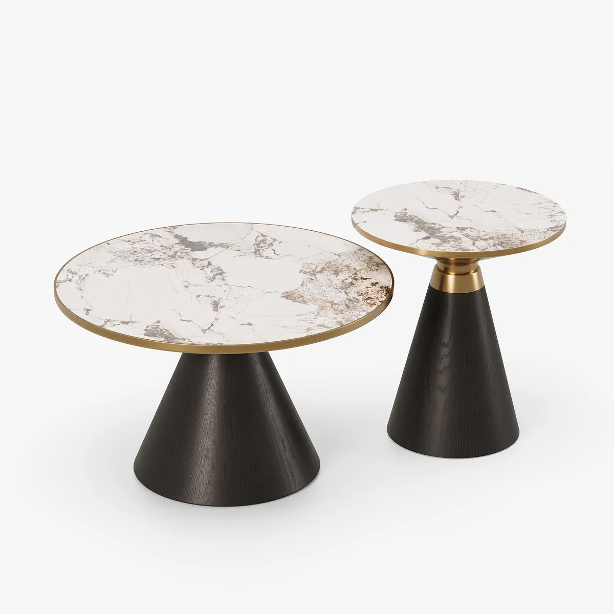 Sintered Stone Round Coffee Table Modern Black Living Room Furniture — image 10