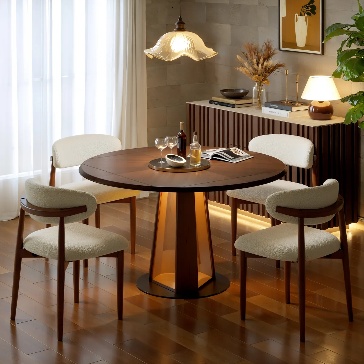 Dining Set 36"-47" Solid Wood Extendable Dining Table — image 15