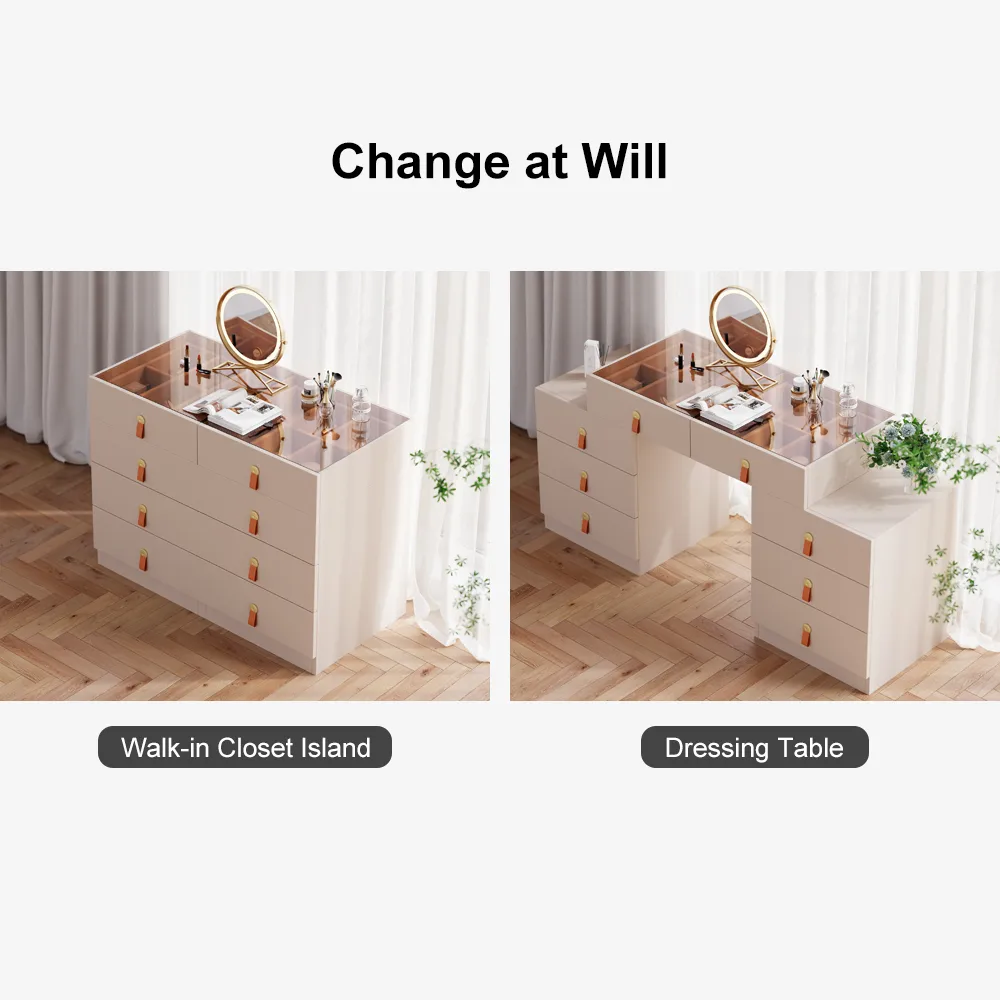 Extendable Makeup Vanity with Jewelry Storage Retractable — image 3